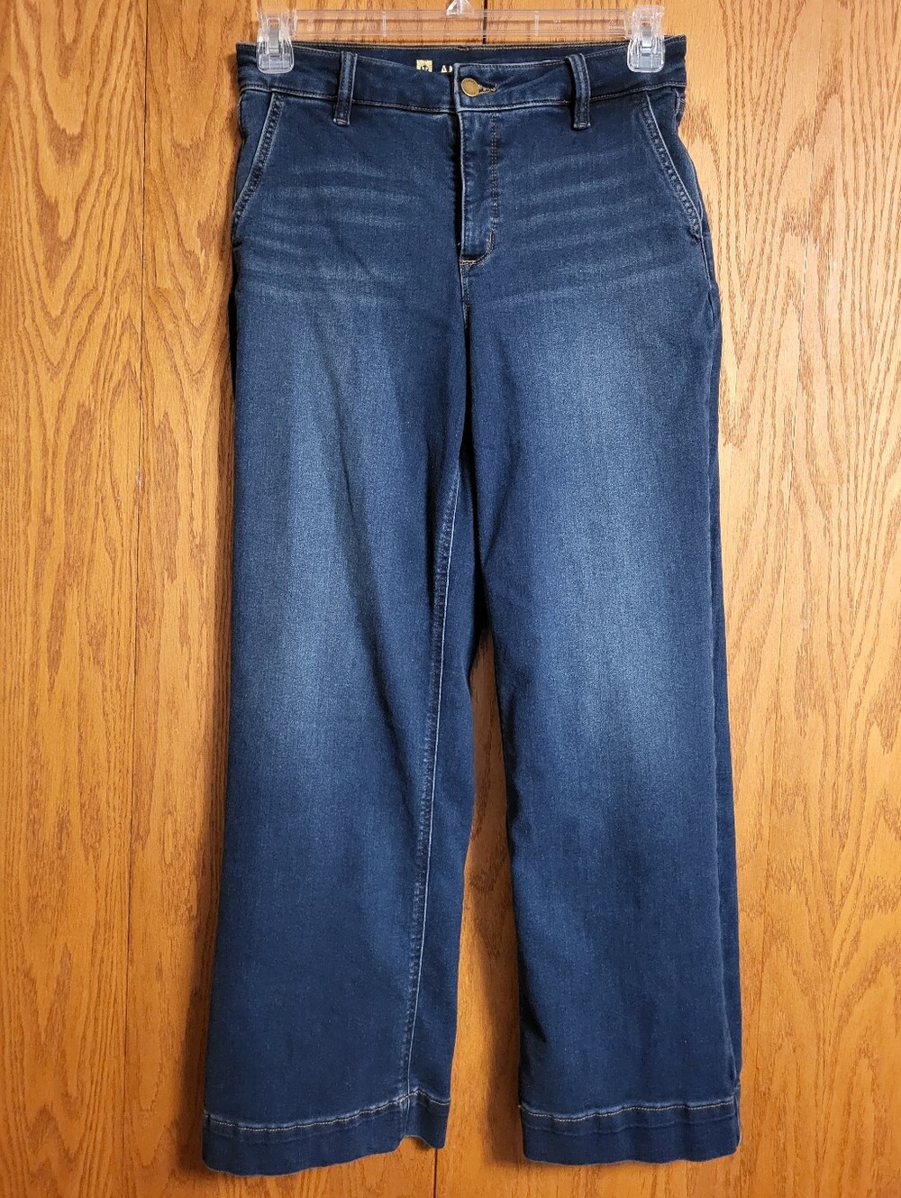 Anne Klein AK High Rise Wide Leg Dark Wash Denim Jean Size 6